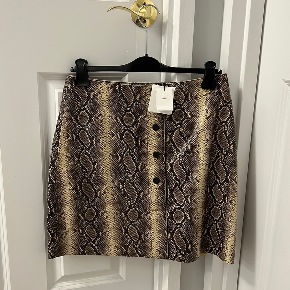 Sandro leather skirt Python pattern. NWT
